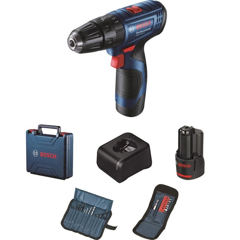 Taladro-Percutor-Inalambrico-Bosch-12V-GSB-120-LI---23-Accesorios---2Baterias-x-20-Ah---Cargador
