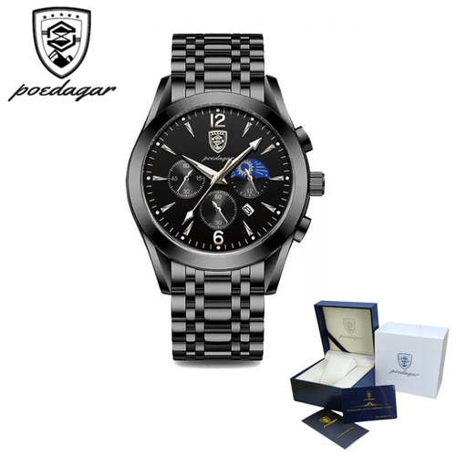 Reloj POEDAGAR para Hombre - Elegante - Acero - Negro