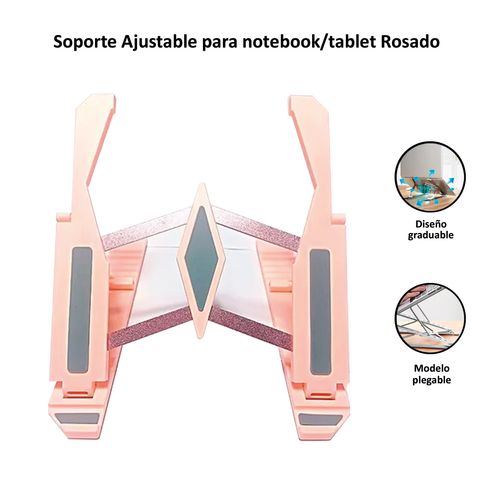 Soporte para Tablet y Laptop Plegable Rosado