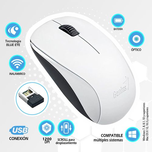 Mouse Genius NX-7000 Inalámbrico Blanco