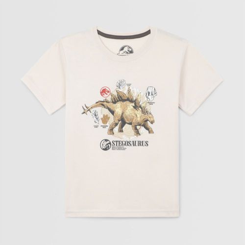 Polo Para Niño Jurassic Park Manga Corta Beige