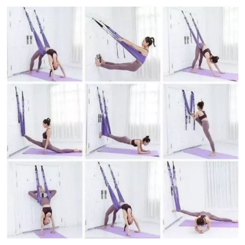 Correa-de-estiramiento-ajustable-flexibilidad-para-puerta-entrenamiento-columpio-de-Yoga