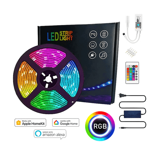 Tira LED RGB-W WIFI 5M Inteligente Kit Luz Controlado Por Celular