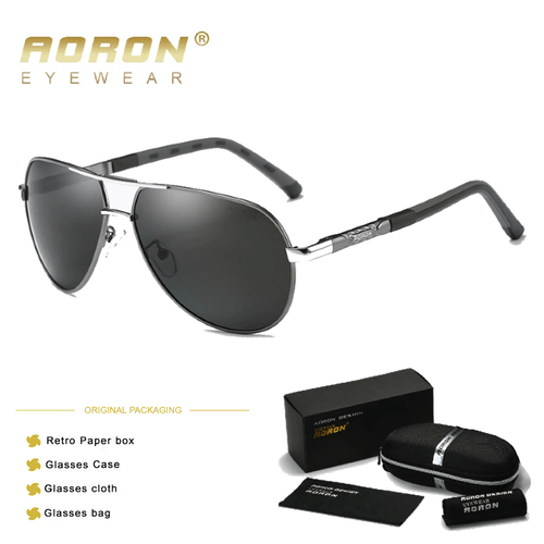 Lentes de sol Aoron - Pilot- Polarizados UV400 - Gris