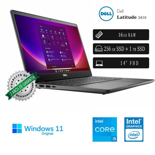 Laptop Dell Latitude 3410 Intel Core I5 8va 16GB RAM / 256GB SSD + 1TB - copy