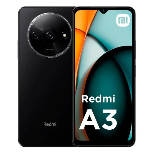 Celular Xiaomi Redmi A3 64GB, 3GB ram, cámara principal 8MP, frontal 5MP, 6.71", negro