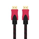 Cable-HDMI-Con-Filtro-3-Metros-HD-3D-V14-Enmallado-Negro-Con-Rojo