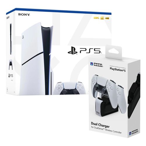 Consola Playstation 5 Slim Con Lector De Discos + Dual Charger Dualsense Wireless