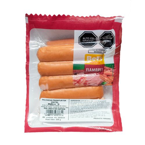 Salchicha Frankfurter Cocktail FRANKFURTER BELL'S Paquete 230g