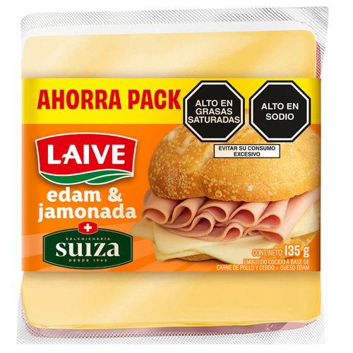 Pack Queso Edam LAIVE + Jamonada SUIZA Paquete 135g