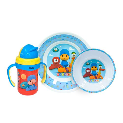 Set Melamine POCOYO con Botella 3pz