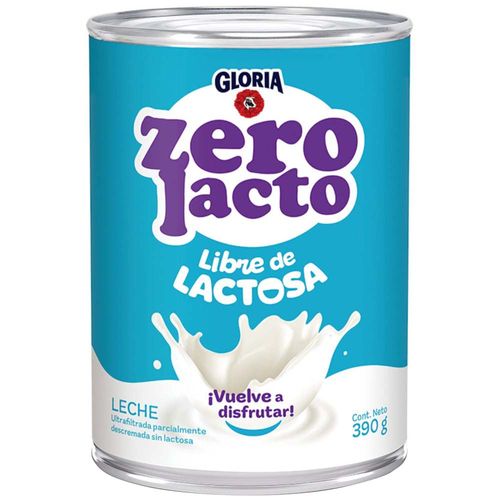 Leche GLORIA Zero Lactosa Lata 390g