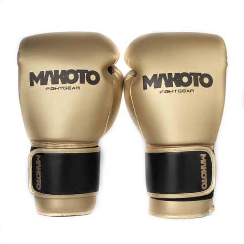 GUANTES DE BOXEO MAKOTO BASIC DORADO CON NEGRO 14OZ