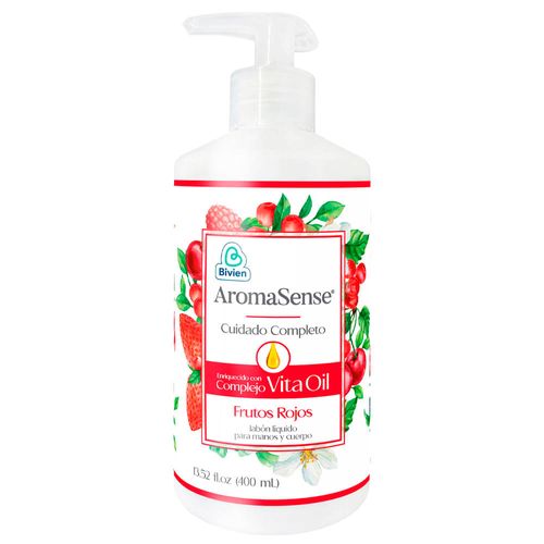 Jabon Cremoso AROMASENSE Frutos Rojos Frasco 400ml