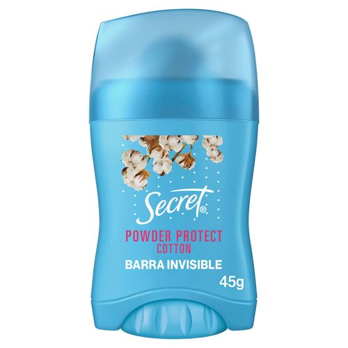 Desodorante SECRET Antitranspirante en barra invisible Powder Protect Cotton 45g