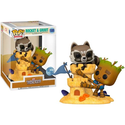 Funko Pop Guardianes de la Galaxia - Rocket Raccoon and Groot (Beach Day)