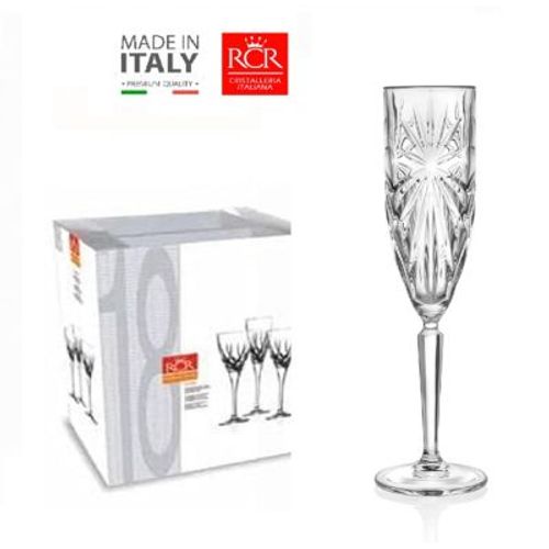 Copas de Cristal  x 06 Champagne 15,7CL. RCR - HECHO EN ITALIA