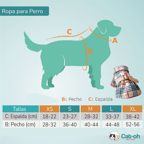 Ropa para perros Saco fashion paws M