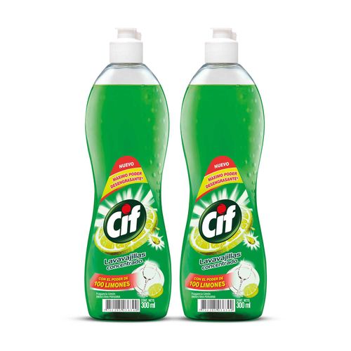 Pack Lavavajilla Líquida Limón Cif 900ml x 2un