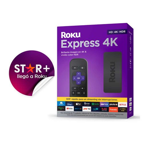 Convertidor a smart TV Roku Express 4K + control remoto + cable hdmi alta velocidad