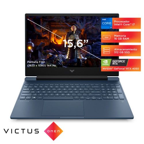Laptop HP Gaming Victus Gaming 15-fa1000la Intel Core i7 16 GB 512 GB SSD NVIDIA GeForce RTX 4050 15.6" FHD