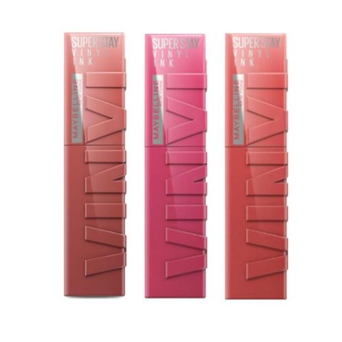 Tripack Maybelline New York  Labiales Vinyl Ink Cheeky + Coy + Peachy