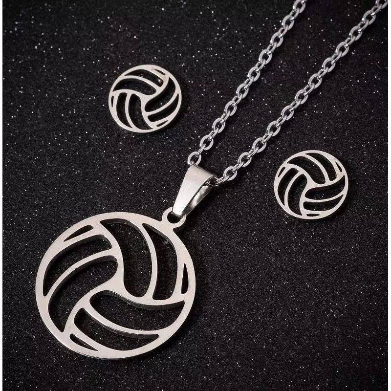 Set-collar-y-aretes-pelota-voley-plateado