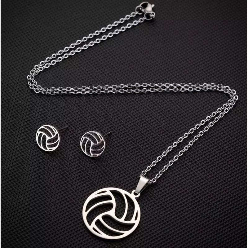 Set-collar-y-aretes-pelota-voley-plateado