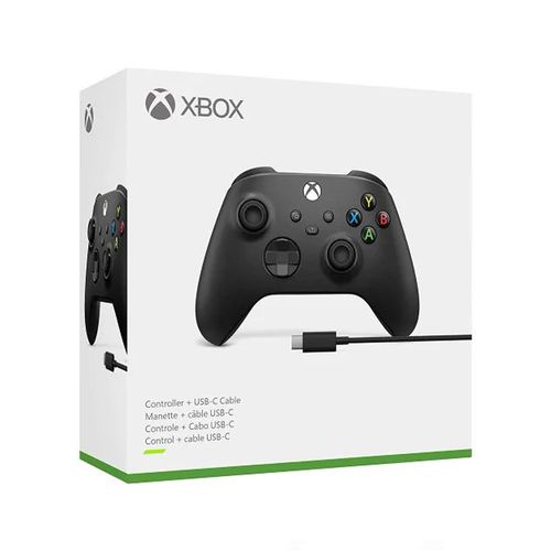 Mando de Xbox One Series XS Cable USB-C Compatible con PC - Negro