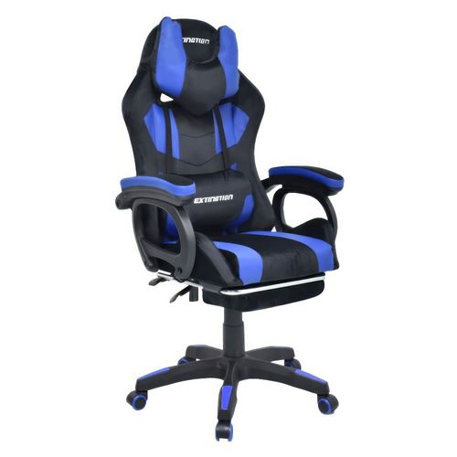 Silla Gamer Extingtion Sapp Gamuza-Cuerina Color Azul