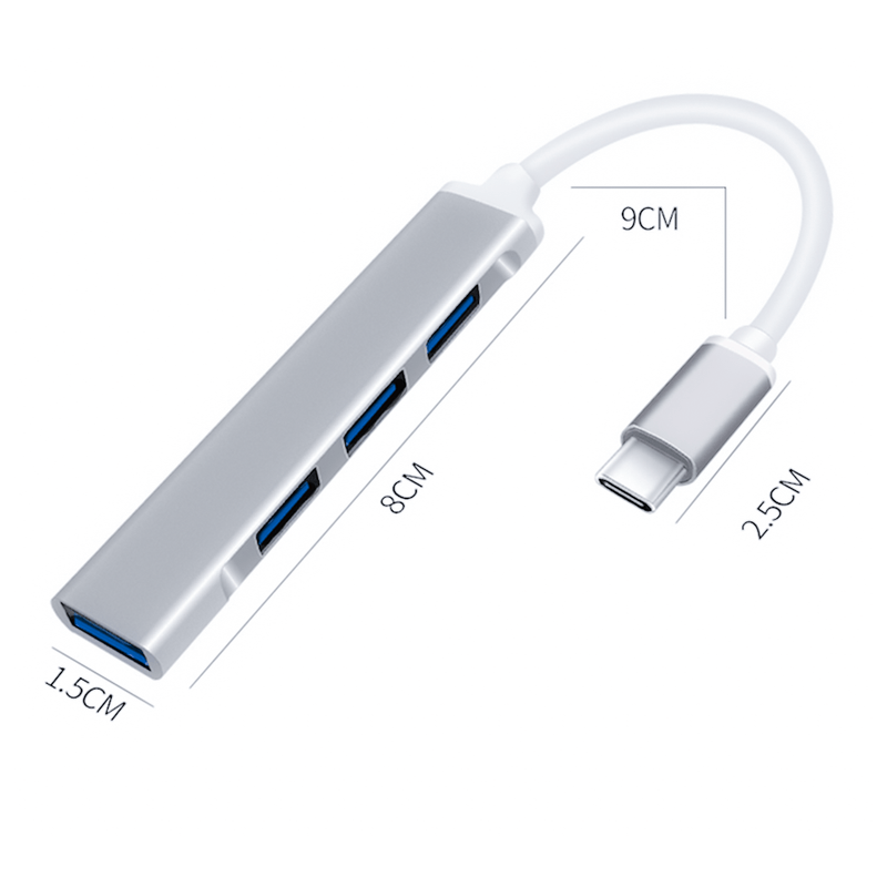 Adaptador-Hub-tipo-C-a-4-puertos-USB-30-y-20