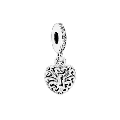 Charm Colgante Pandora Original para Mujer 791876CZ Intricate Heart Lock s925 Sanllo