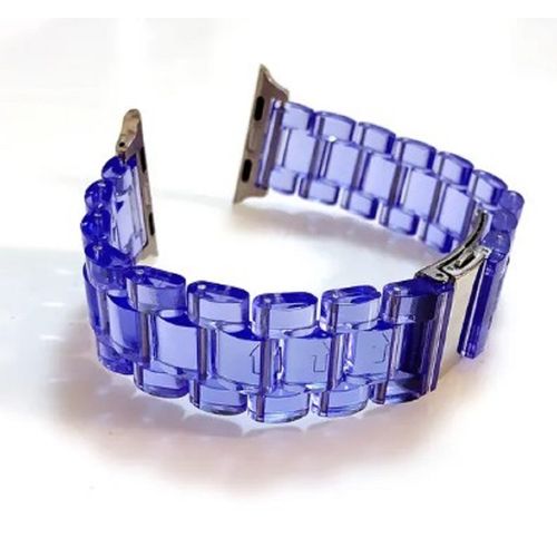 CORREA TRANSPARENTE  EN ACRILICO PARA SMART WATCH Y APPLE WATCH - AZUL