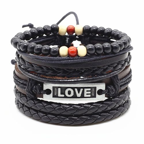 Pulseras de Cuero para Hombres - Love