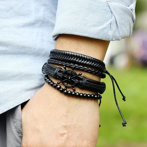 Pulseras de Cuero para Hombres - Timón