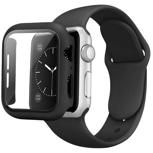 CORREA + CASE COLOR NEGRO PARA APPLEWATCH 42/44 MM