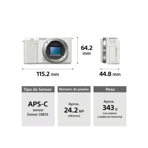 Cámara Digital Sony Alpha para vlogs APS-C con lente 16-50mm ZV-E10L