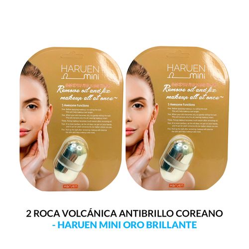 Roca Volcánica Antibrillo Coreano Oro Brillante - Huruen Mini  2 Unidades