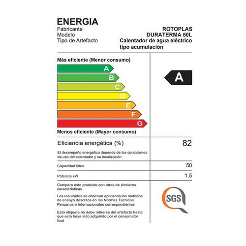 Terma Eléctrica Rotoplas Acumulacion duraterma 50 litros