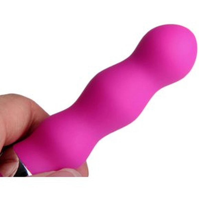 Vibrador-Consolador-para-punto-punto-G-con-ejes-Ondulados---Rosa