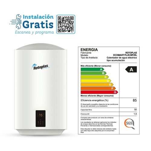 Terma de Acumulacion Ecosmart Wifi 50L ROTOPLAS