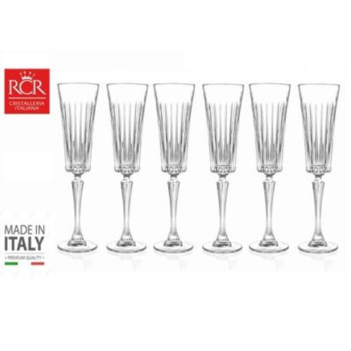 Copas de Cristal  x 06 Champagne 21CL RCR - HECHO EN ITALIA