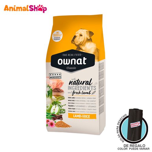 Alimento Perro Ownat Classic Cordero Y Arroz 15Kg