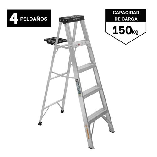 Escalera Tijera 4 Peldaños Capacidad De Carga 150 Kg Truper