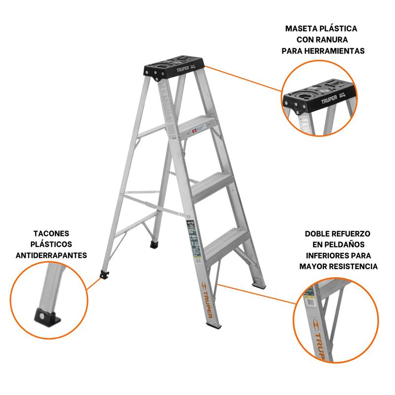 Escalera-Tijera-4-Peldaños-Capacidad-De-Carga-150-Kg-Truper