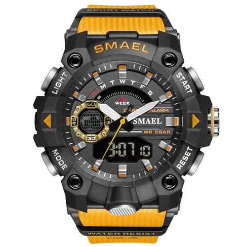 Reloj Deportivo SMAEL 8040 Naranja Resina Doble Horario