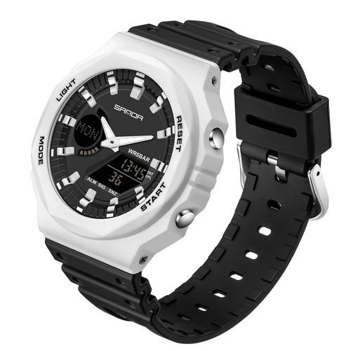 Reloj Deportivo SANDA 6016 Blanco Ligero Resistente