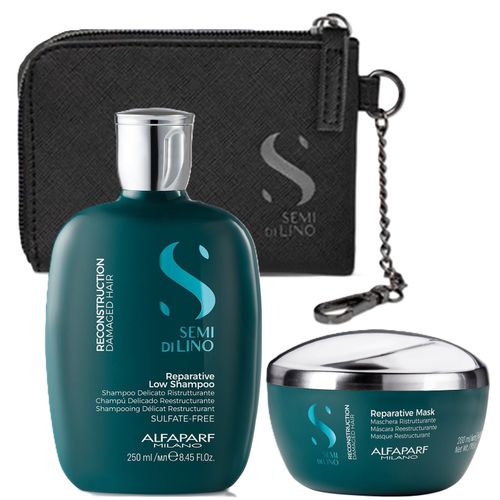 Shampoo Reparador Sin Sal 250ml + Mascarilla Alfaparf Reconstruction