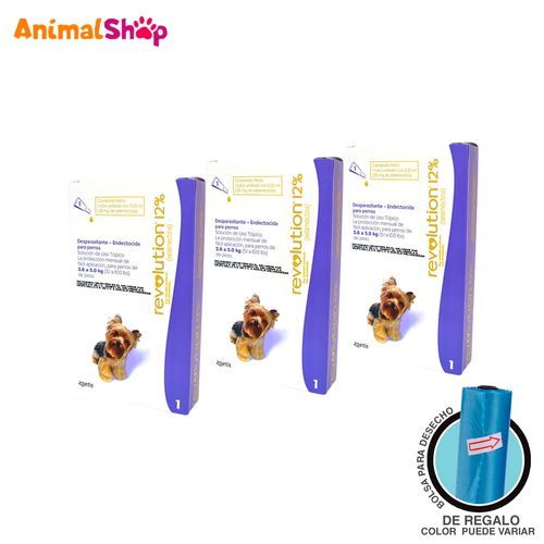 Antipulgas Revolution 0.12 0.25Ml Perros De 2.6 – 5Kg  3Un