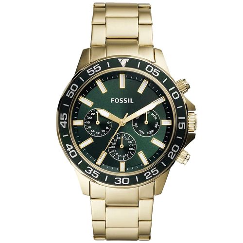 Reloj Bannon BQ2493 Multifuncional Acero Inoxidable Dorado Dial Verde